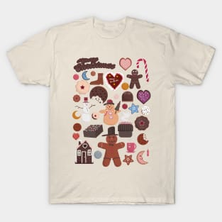 Cute Christmas Postcards - Cute Christmas Illustration - christmas cookies illustration T-Shirt